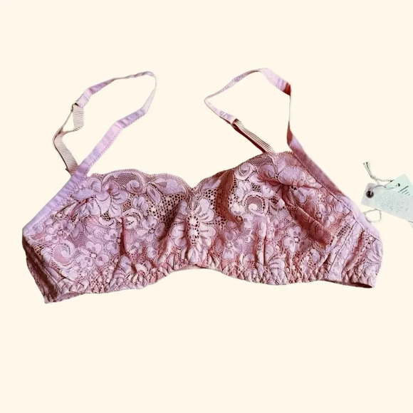 Free People Pink Lace Bra - Picture 1 of 9